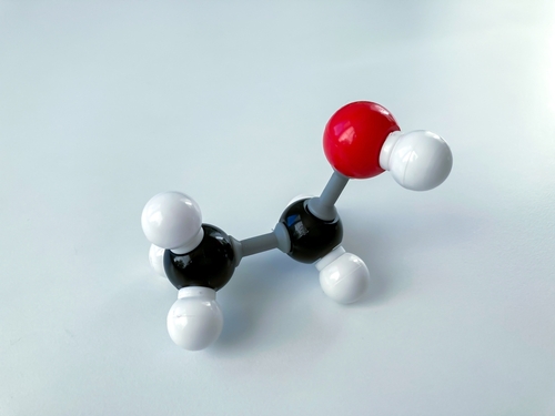 Stick-and-ball,Model,Of,A,Molecular,Structure,Of,Ethyl,Alcohol,On